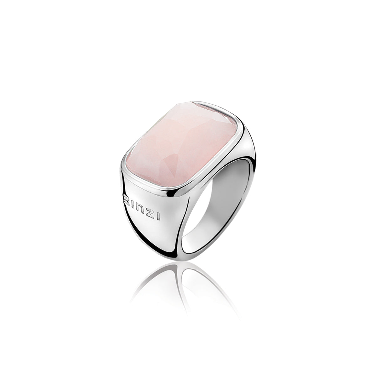 Rectangular Faceted Stone Ring - Rose - ZIR678