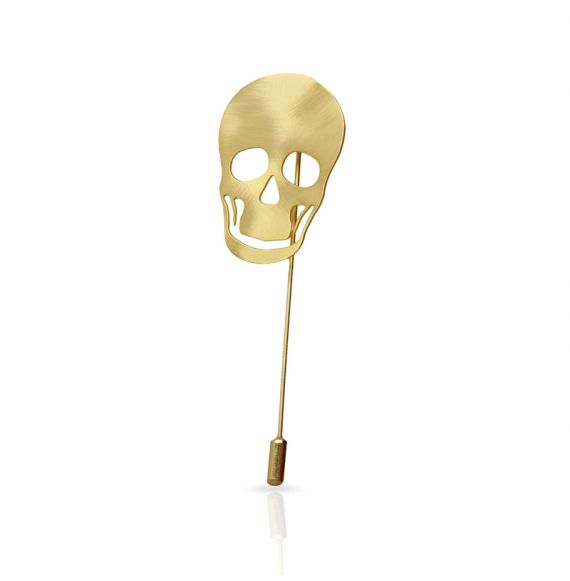 Gold Skull Brooch Pin - 3052040