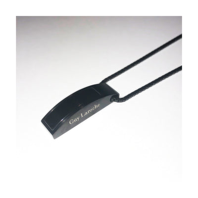 Stainless steel, ceramic & black PVD rectangle polished pendant - stainless steel chain - GL4TL507NCN