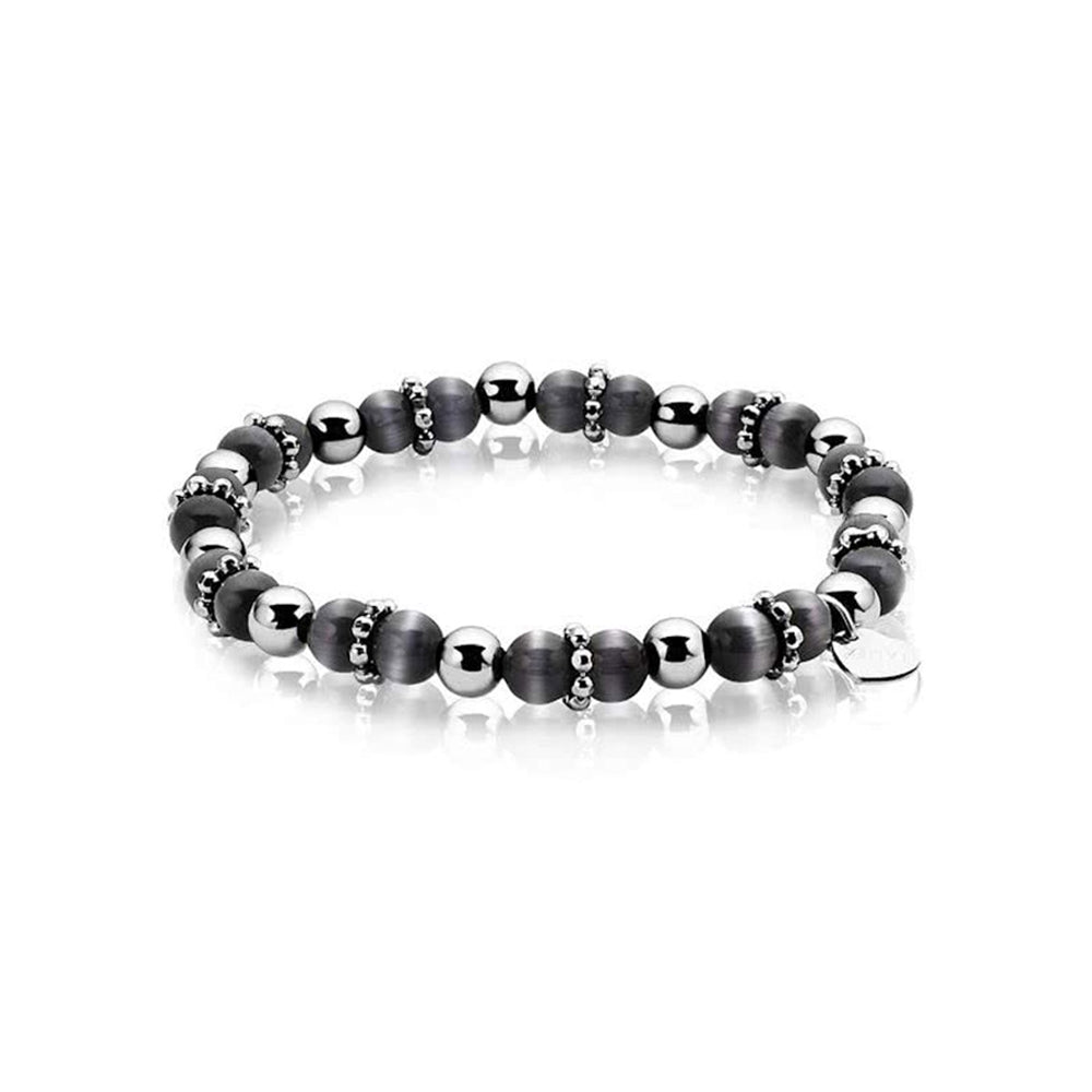 Small Cats-Eye Bead Bracelet - Black - ZIA931Z