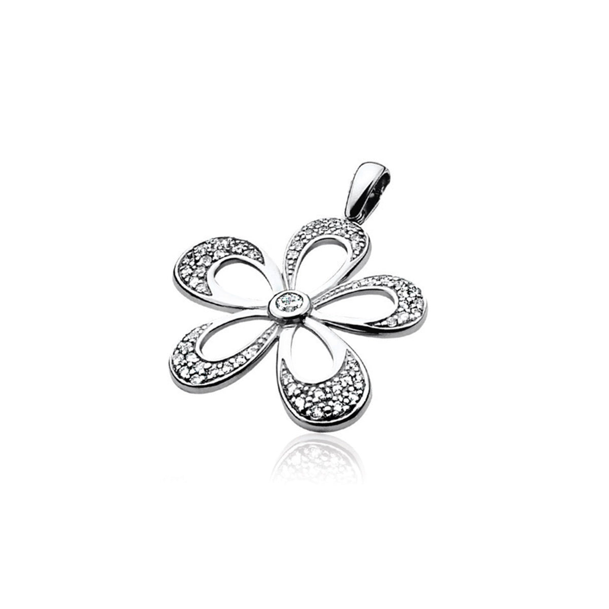 Silver Flower Pendant - ZIH658