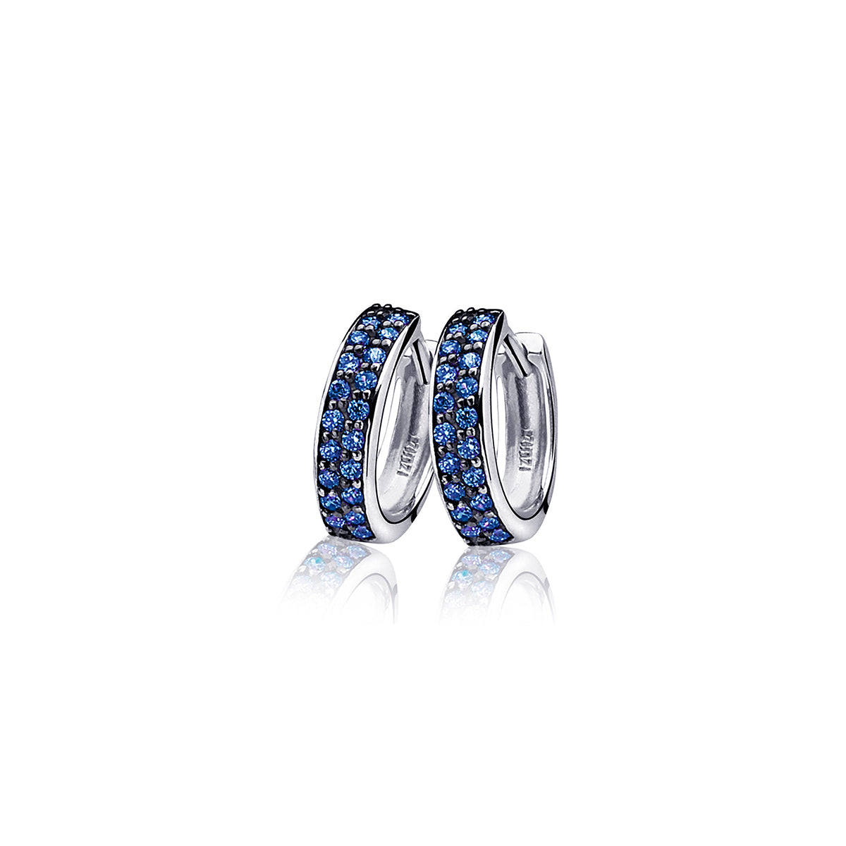 Small Blue CZ Hoop Earrings - ZIO881B