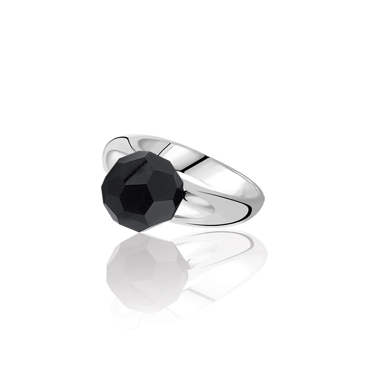 Faceted Black Stone Ring - ZIR501