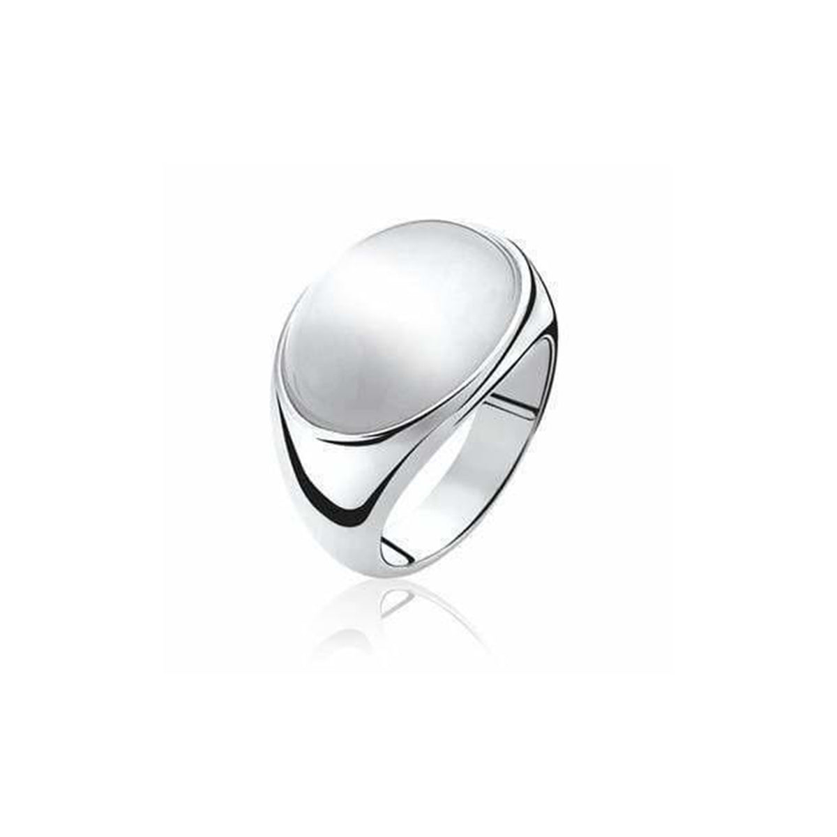 Shaped Cats-Eye Ring - White - ZIR671